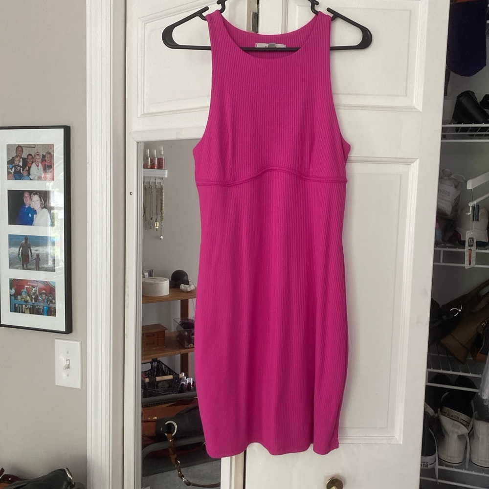 Pink body con dress
